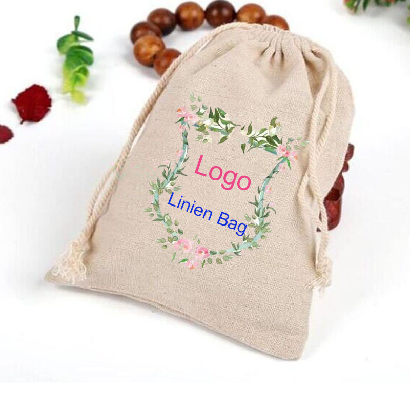 Linen Bag Bulk - Personalized Custom Logo Linen Gift Bags