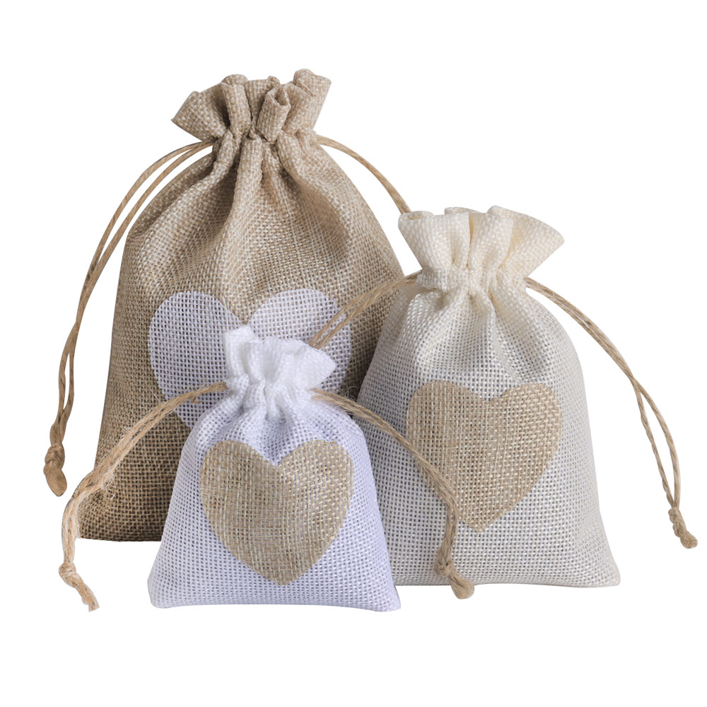 5pcs/lot Heart Linen Jewelry B - Linen Bag Bulk ulasan dan harga