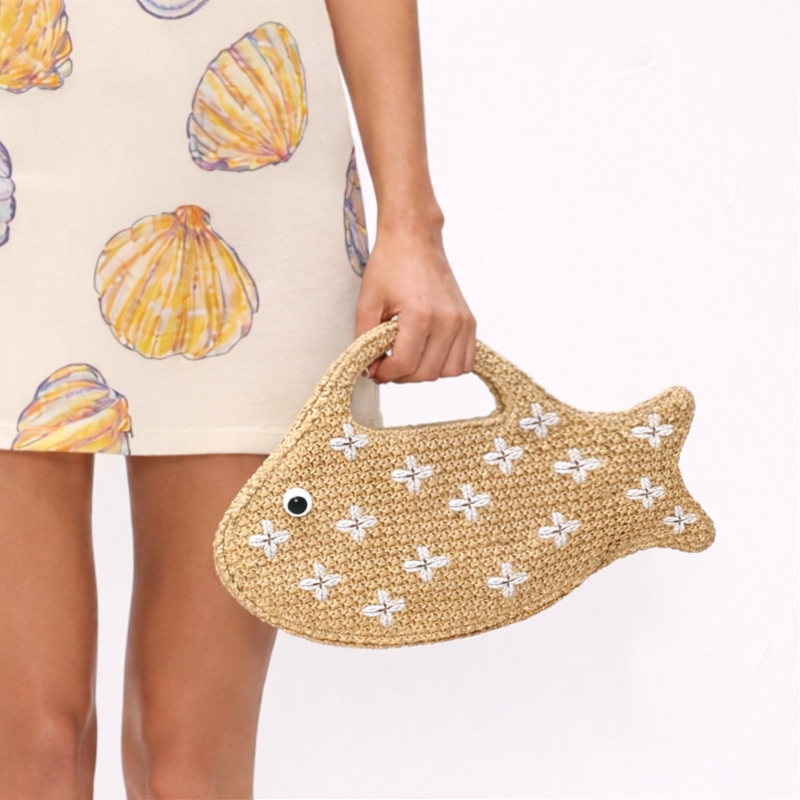 Cute Creative Fish Shaped Prin - Linen Bag Bulk ulasan dan harga