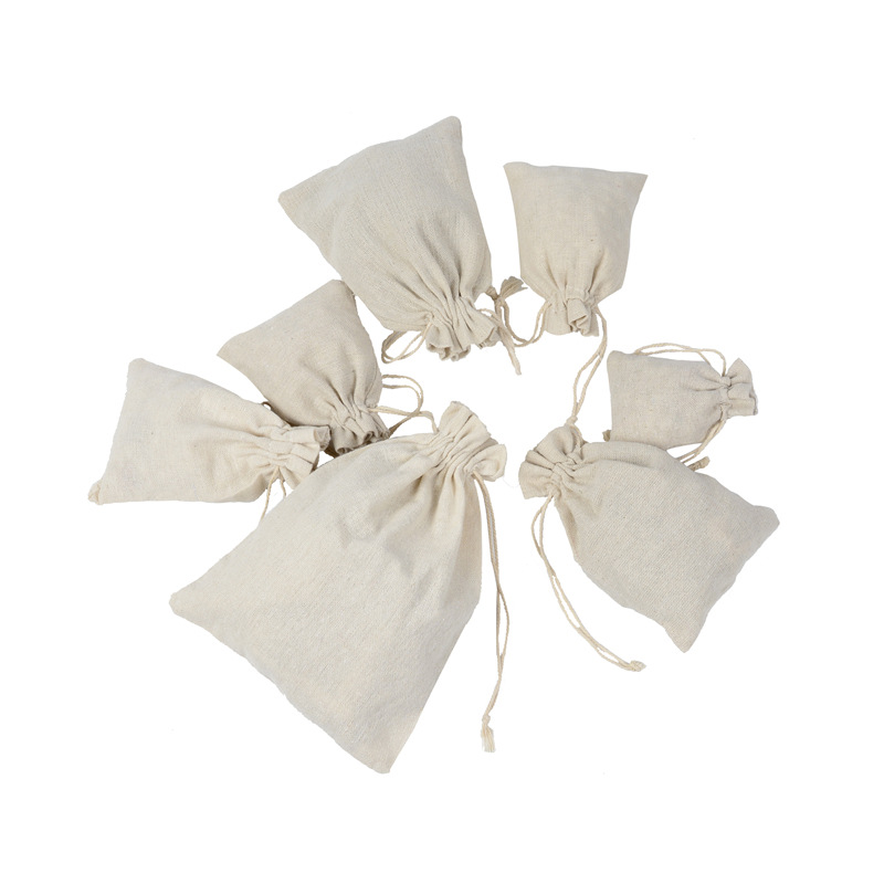10pcs Cotton Linen Drawstring  - Linen Bag Bulk ulasan dan harga