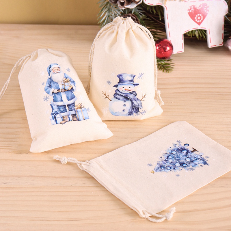 6pcs Christmas Linen Cotton Gi - Linen Bag Bulk ulasan dan harga